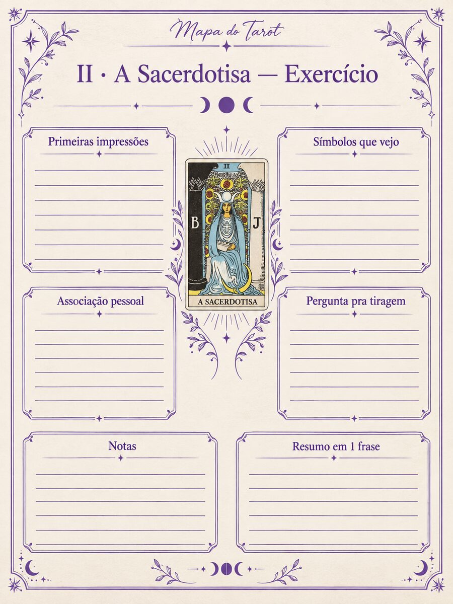 La hoja de práctica — La Sacerdotisa