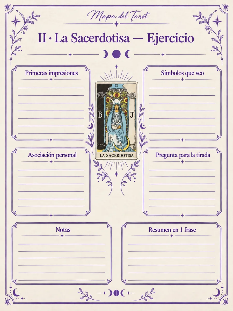 La hoja de práctica — La Sacerdotisa